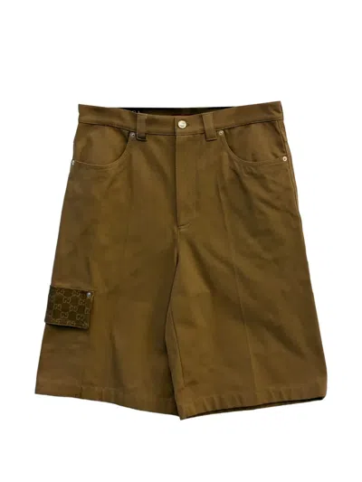 Gucci Gg-print Cargo Shorts In Brown