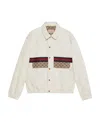 Gucci Gg-print Denim Jacket In White