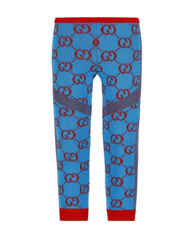 Gucci Gg-print High-waisted Leggings In Blue