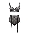Gucci Gg-print Lingerie Set In Black