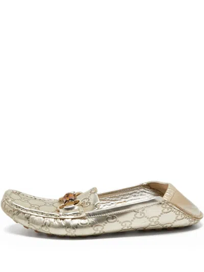 Pre-owned Gucci Gg-print Loafers