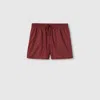Gucci Gg Print Nylon Swim Short In Red