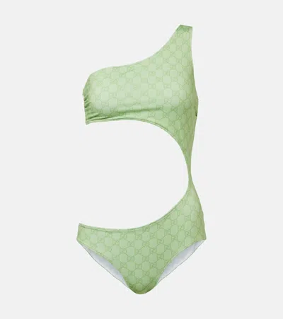 Gucci Bedruckter Badeanzug Gg In Green