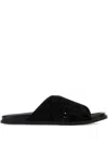Gucci Men Black Suede Slippers