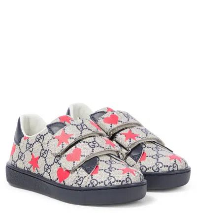 Gucci Kids' Gg Printed Sneakers In Beige