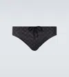 Gucci Gg Printed Swim Briefs In Black