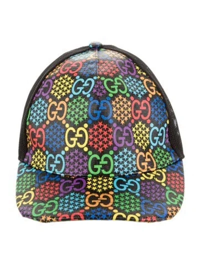 Pre-owned Gucci Gg  Psychedelic Baseball Cap In Black