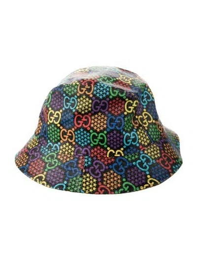 Pre-owned Gucci Gg Psychedelic Fedora In Black