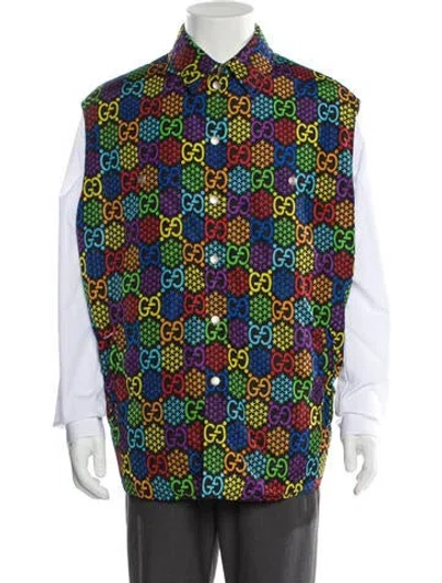 Pre-owned Gucci Gg Psychedelic Printed Vest In Black