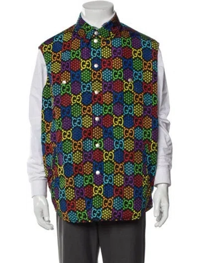 Pre-owned Gucci Gg Psychedelic Printed Vest In Black