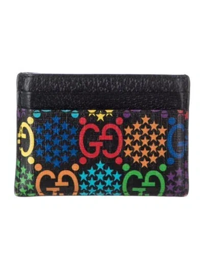 Pre-owned Gucci Gg Psychedelic Printed Wallet In Black