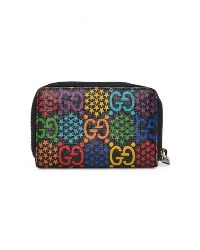 Gucci Gg Psychedelic Zip Coin Purse In Black In Multi