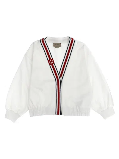 Gucci Kids' Gg Quadro Cardigan In White