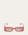Gucci Gg Rectangle Acetate Sunglasses In Red
