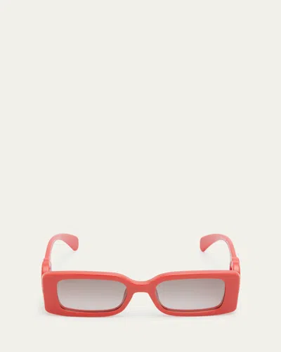 Gucci Gg Rectangle Acetate Sunglasses In Red