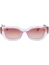 Gucci Gg Rectangle-frame Sunglasses In Rosa