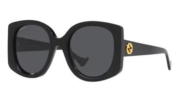 Pre-owned Gucci Gg Rectangle Sunglasses In Black (gg1257s/001)