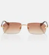 Gucci Brown Rectangular Sunglasses In 0