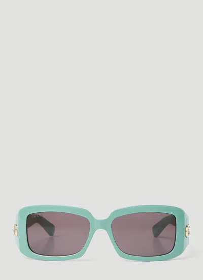 Gucci Gg Rectangular Sunglasses In Green