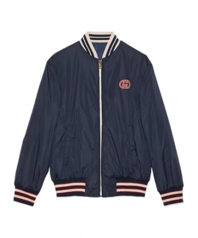 Gucci Gg Reversible Bomber Jacket In Black