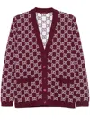 Gucci Double-sided Gg Wool Jacquard Cardigan In Red