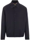 Gucci Reversible Polyester Gg Jacket In Blue
