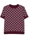 Gucci Reversible Gg Wool Jacquard Top In Red
