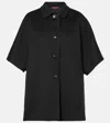 Gucci Gg Reversible Wool And Silk Coat In Black