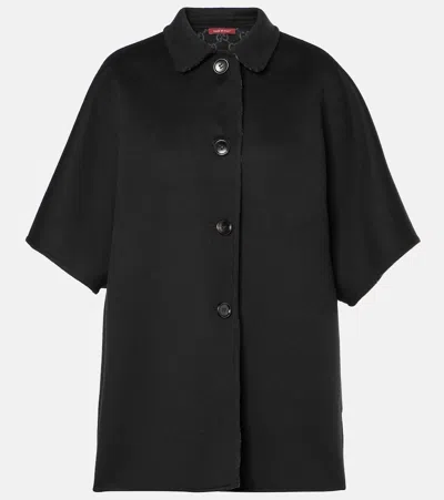 Gucci Gg Reversible Wool And Silk Coat In Black