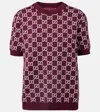 Gucci Gg Reversible Wool-blend Jacquard Top In Burgundy