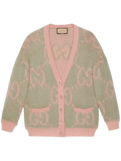 Gucci Wendbarer Cardigan Mit Gg In Green