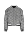 Gucci Embellished Tweed Bomber Jacket In Gray