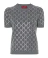 Gucci Gg Rhinestone-embellished Wool Jumper In Gray
