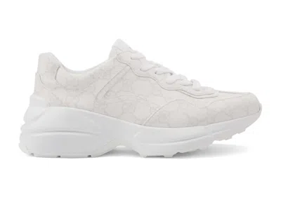 Pre-owned Gucci Gg Rhyton Sneaker (women's) Sneakers In White