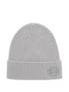 Gucci Gg Ribbed-knit Cashmere Beanie Hat In Gray