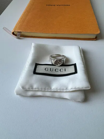 Pre-owned Gucci Gg Ring Size 14 1.9cm In Silver