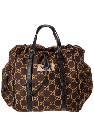 Gucci Gg Ripstop & Leather Tote