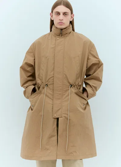 Gucci Gg Ripstop Coat In Brown