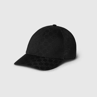 Gucci Gg Ripstop Polyester Baseball Hat In Black