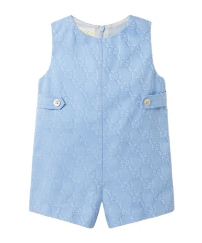 Gucci Gg Round Neck Body Coat In Blue