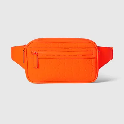 Gucci Gg Rubber-effect Belt Bag In Orange