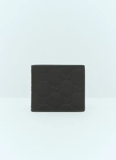 Gucci Gg Rubber Effect-bi-fold Wallet In Black