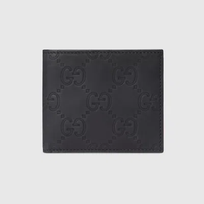 Gucci Gg Rubber-effect Bi-fold Wallet In Schwarz
