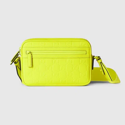 Gucci Gg Rubber-effect Crossbody Bag In Yellow