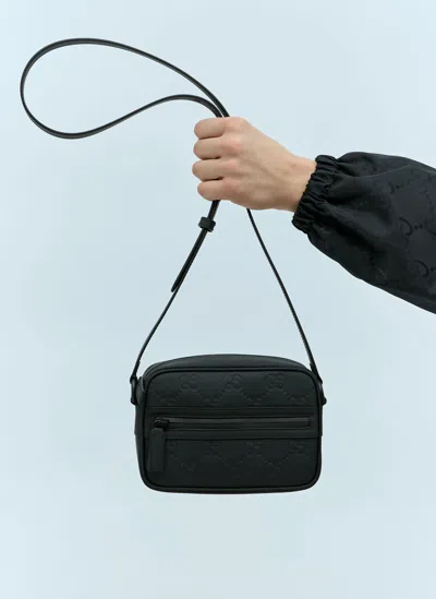 Gucci Gg Rubber-effect Mini Crossbody Bag In Black