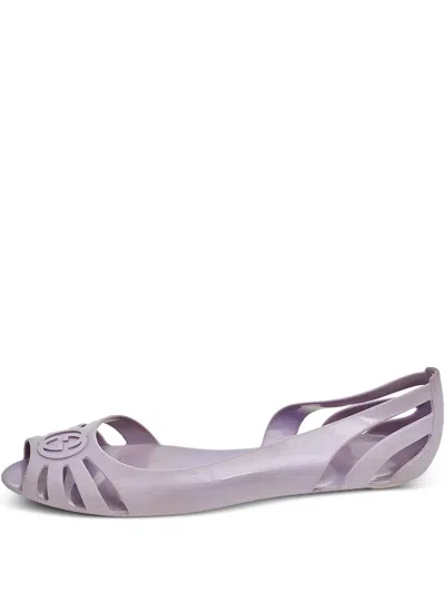 Pre-owned Gucci Gg Rubber Flat Sandals