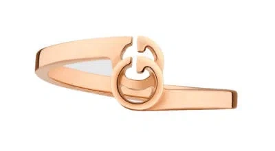 Pre-owned Gucci Gg Running 18k Pink/rose Gold Stacking Ring Ybc457122001013