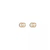 Gucci Running G 18k Rose Gold Stud Earrings In Rose Gold-tone