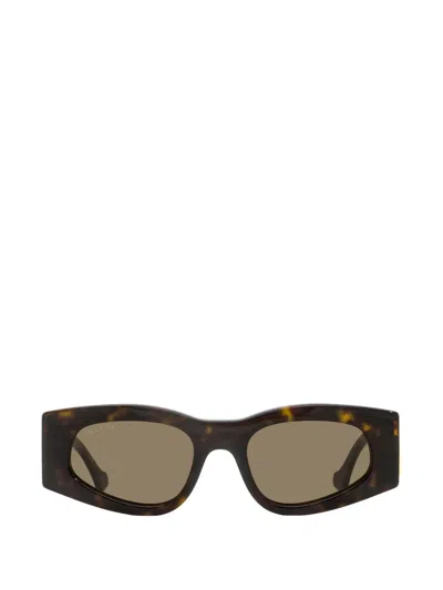 Gucci Gg Running Geometric-frame Sunglasses In Brown