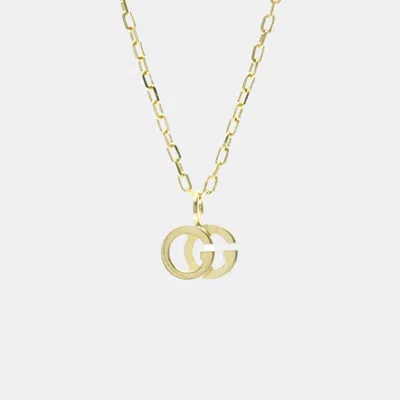 Pre-owned Gucci Gg Running Necklace Yellow Gold (18k) Topaz Pendant Necklace (gold)